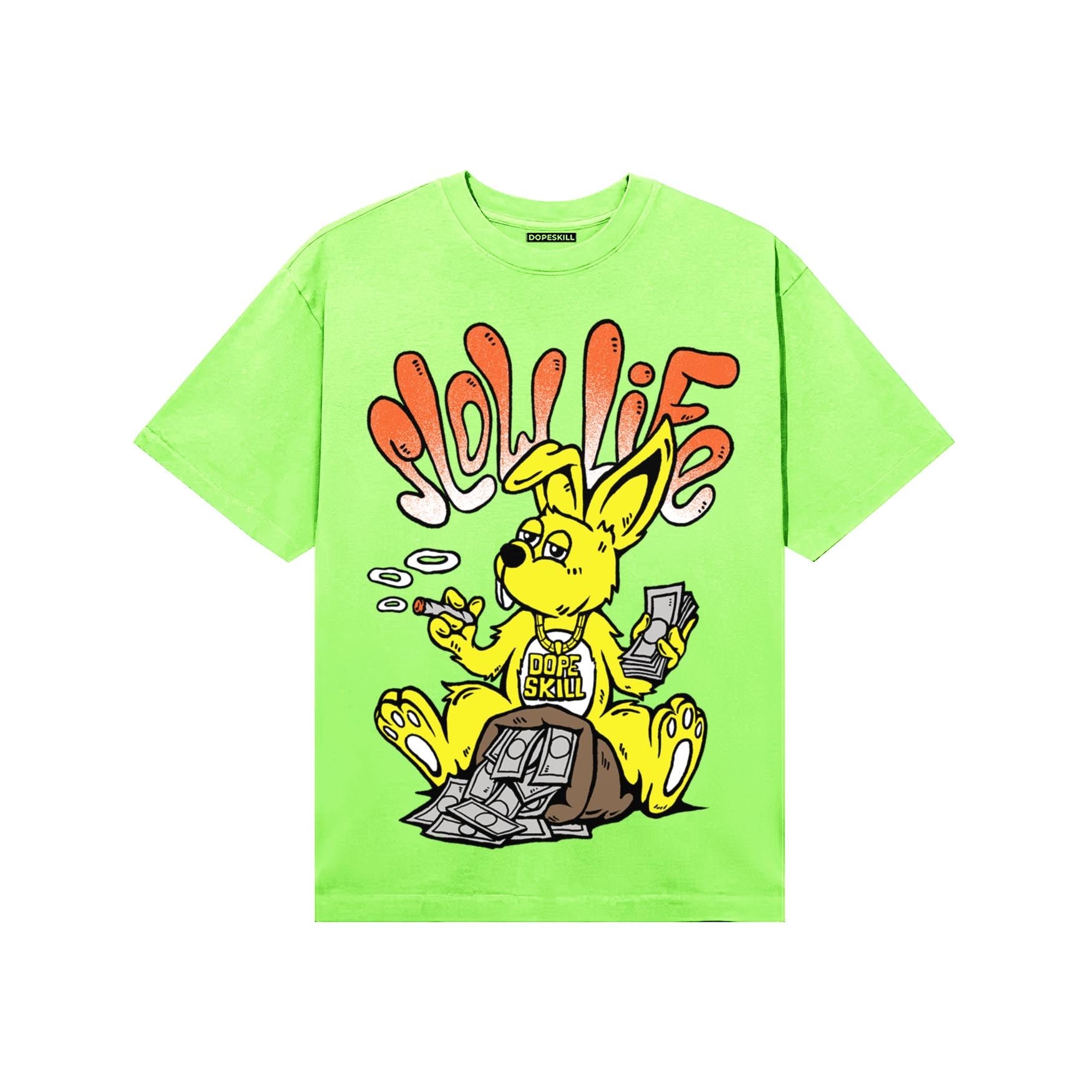 Neon Green Sneakers DopeSkill T-Shirt Slow Life Graphic Streetwear - Lime