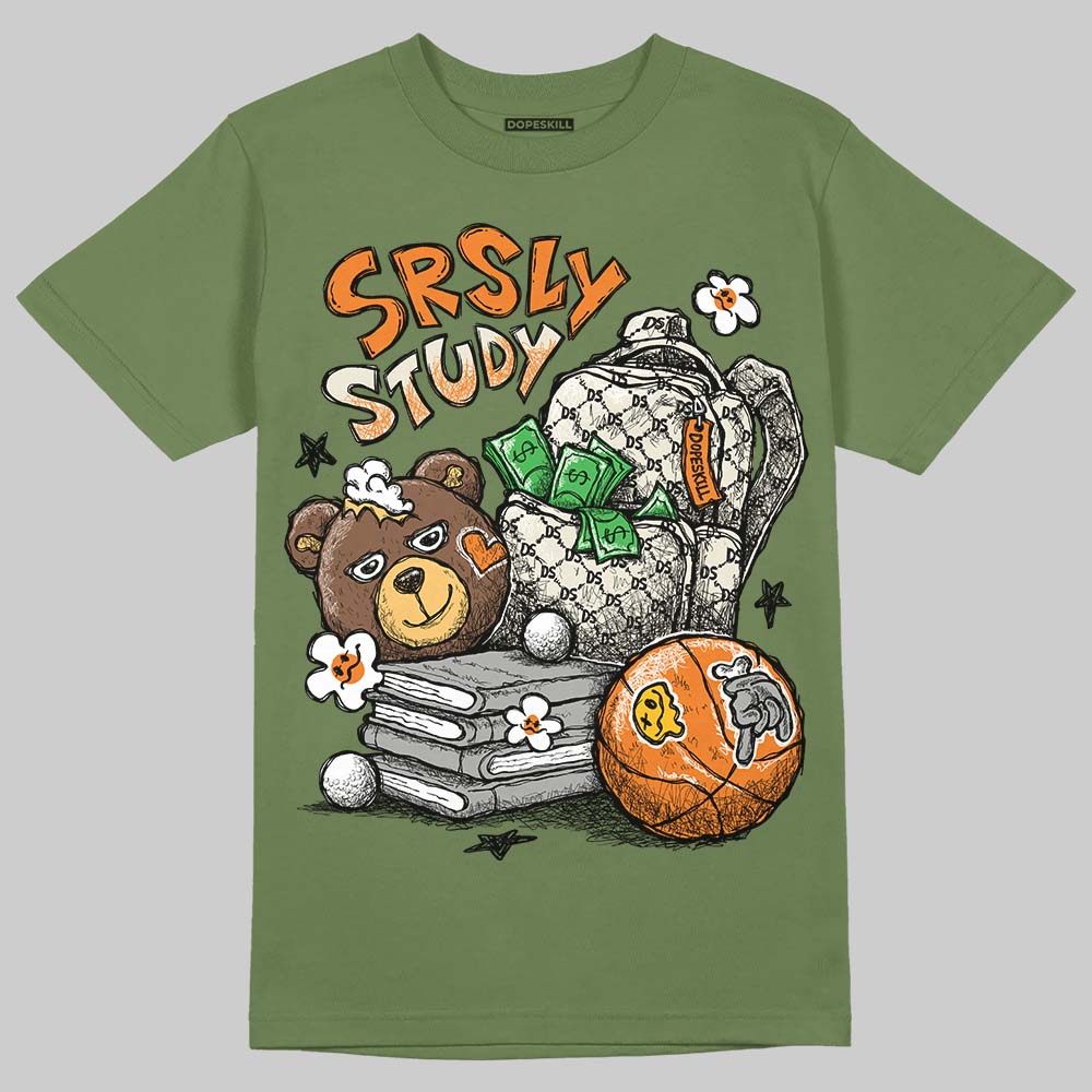 Jordan 4 Retro OG SP Undefeated (2025) DopeSkill T-Shirt SRSLY Study Graphic Streetwear - Military green
