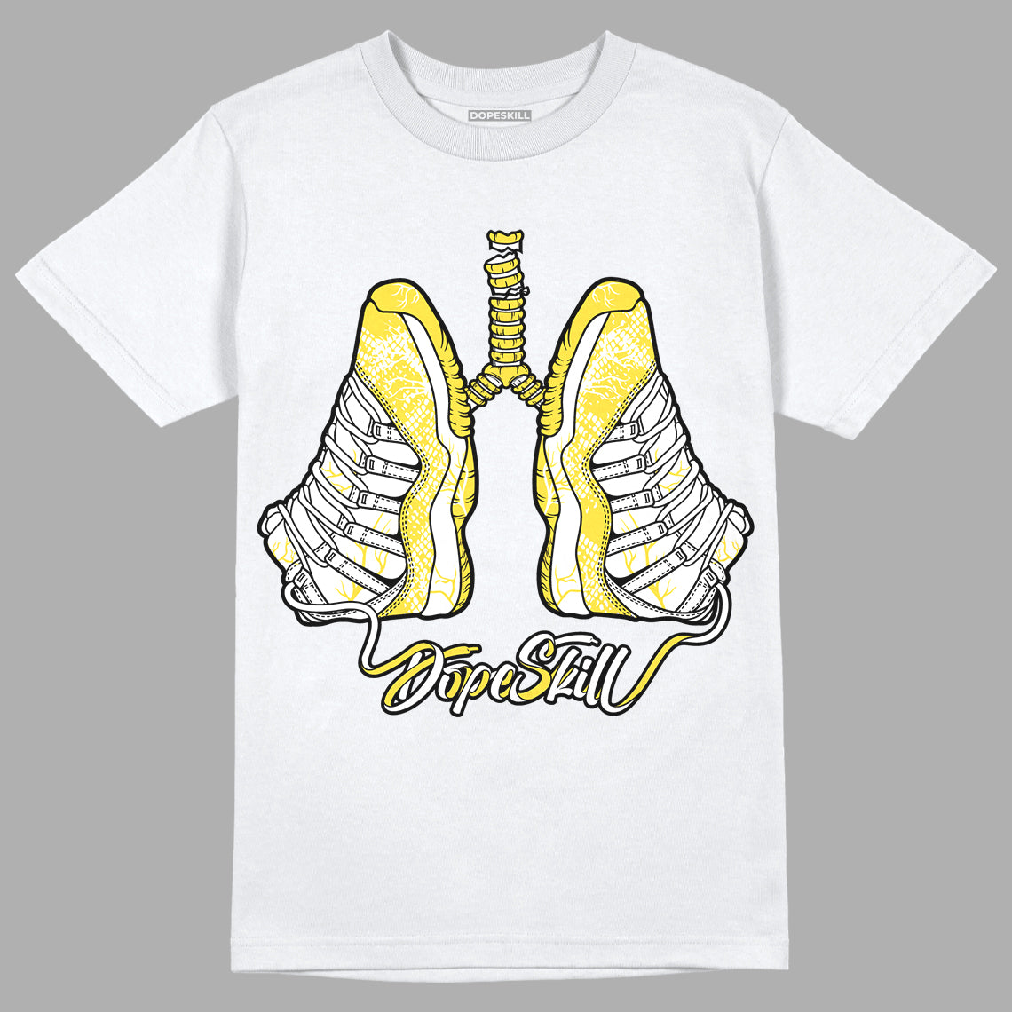 Jordan 11 Low 'Yellow Snakeskin' DopeSkill T-Shirt Breathe Graphic Streetwear - White