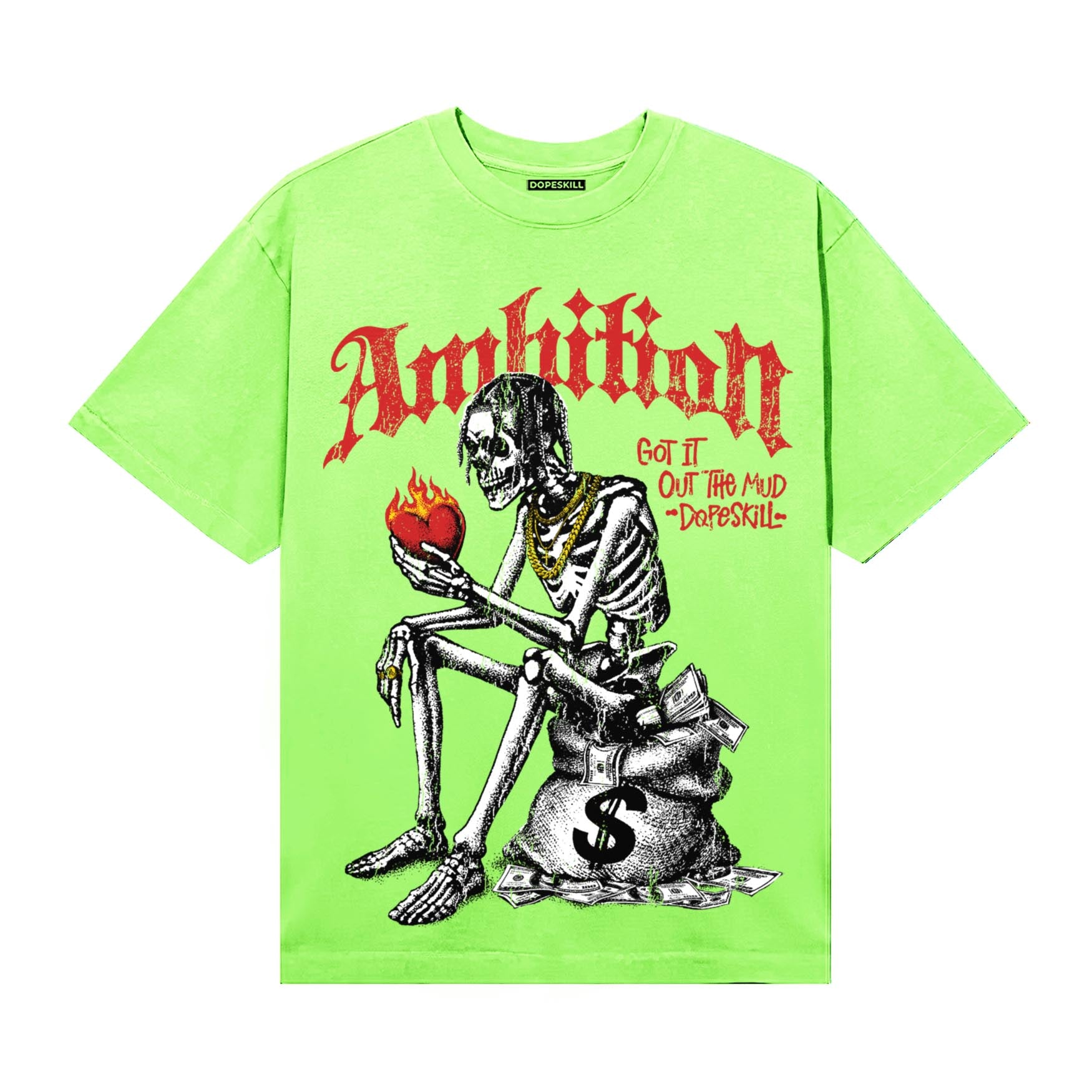 Neon Green Sneakers DopeSkill T-Shirt Ambition Graphic Streetwear - Lime