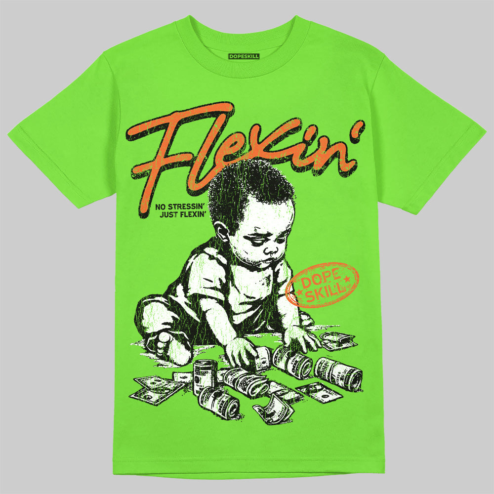 Neon Green Sneakers DopeSkill T-Shirt Flexin' Graphic Streetwear - Lime