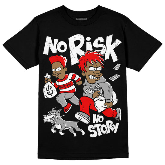 Dunk Low Panda White Black DopeSkill T-Shirt No Risk No Story Graphic Streetwear - Black