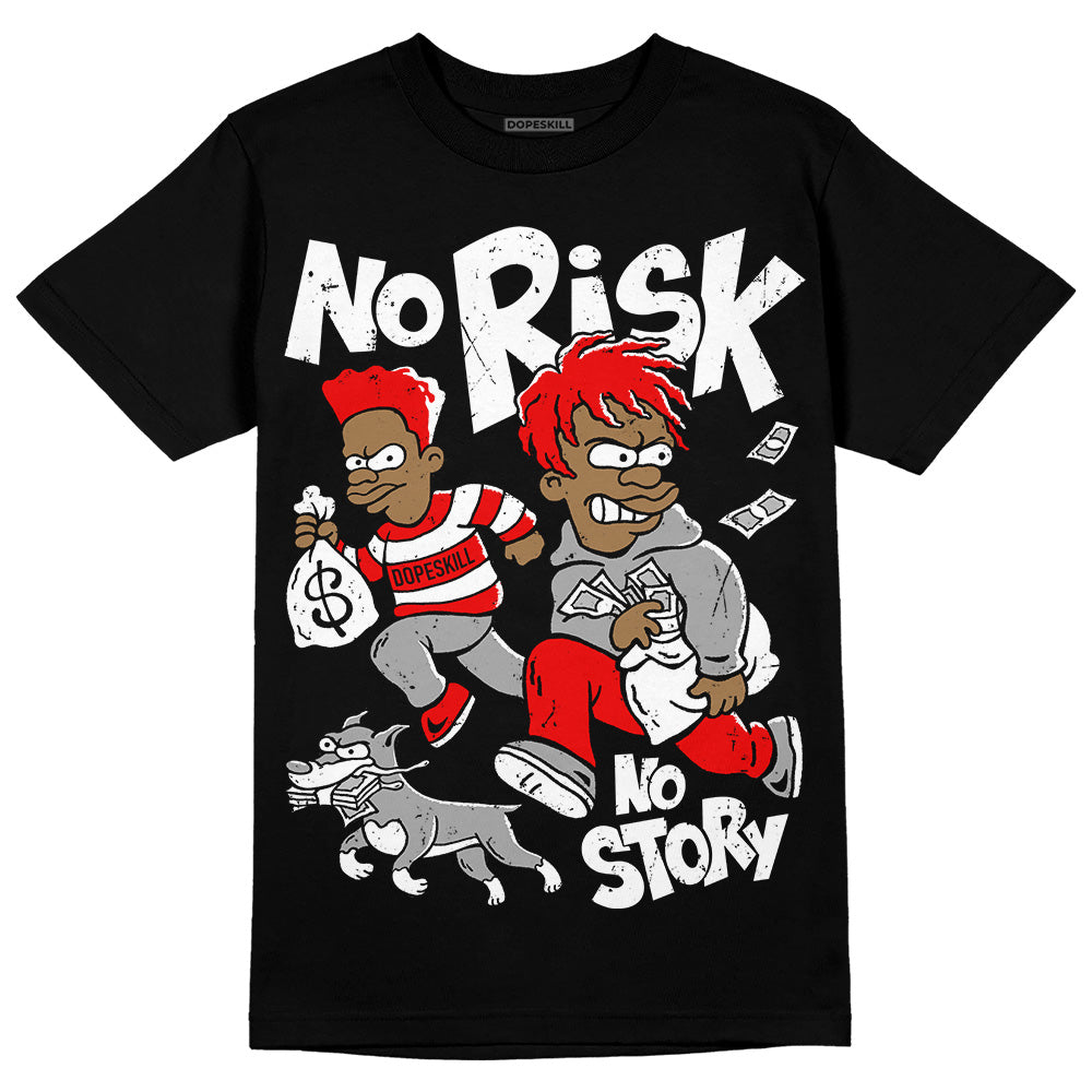 Dunk Low Panda White Black DopeSkill T-Shirt No Risk No Story Graphic Streetwear - Black