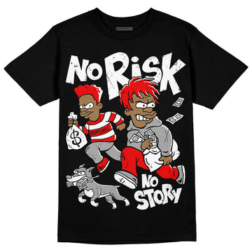 Dunk Low Panda White Black DopeSkill T-Shirt No Risk No Story Graphic Streetwear - Black