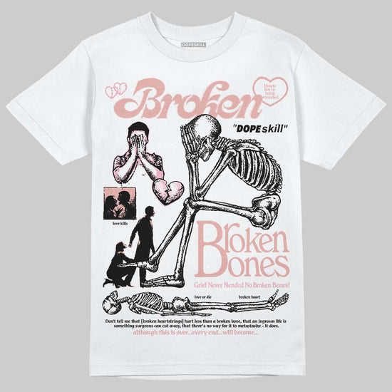 Jordan 1 Low OG “Rust Pink” DopeSkill T-Shirt Broken Bones Graphic Streetwear - White