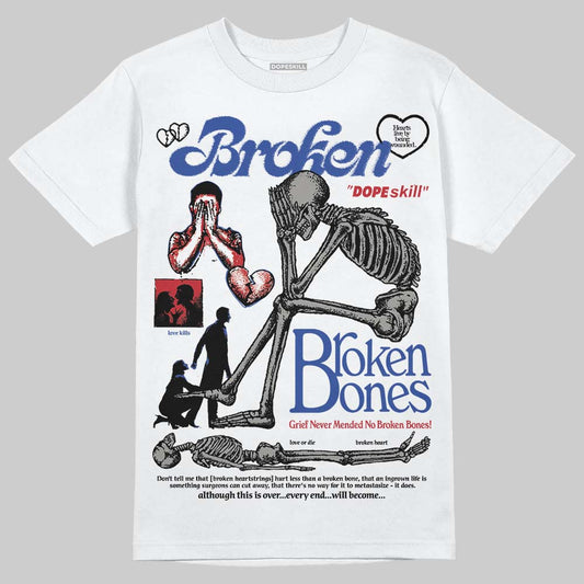 Jordan 4 “Rare Air” DopeSkill T-Shirt Broken Bones Graphic Streetwear - White