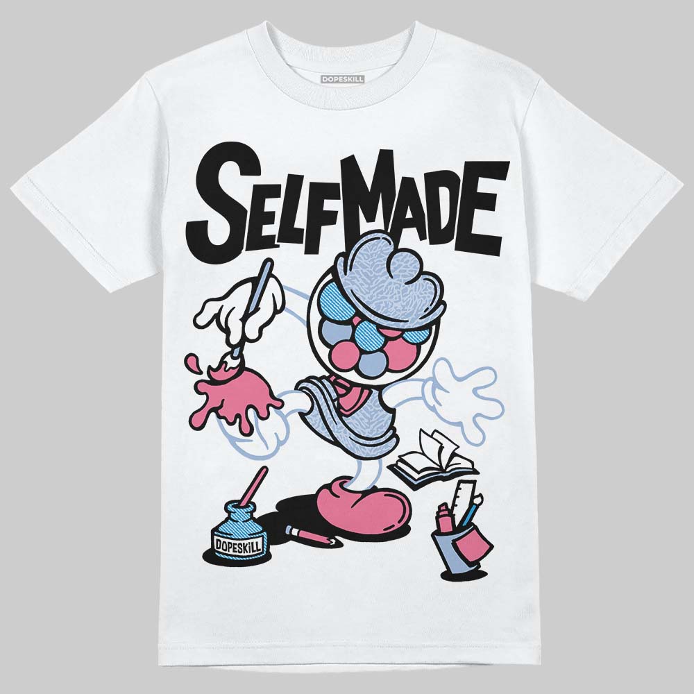 Jordan 3 GS “Cobalt Bliss” DopeSkill T-Shirt Self Made Graphic Streetwear - White