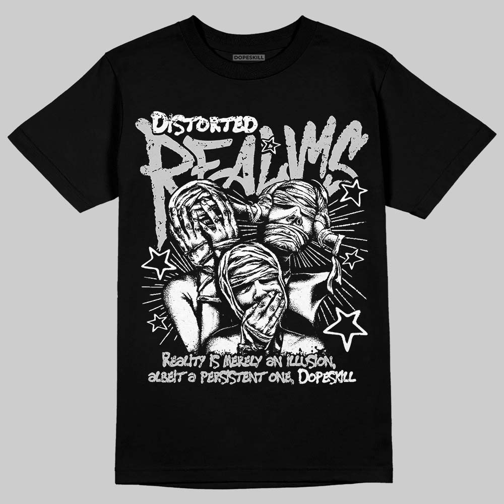 Air Foamposite One 'Triple White' DopeSkill T-Shirt Distorted Realms Graphic Streetwear - Black