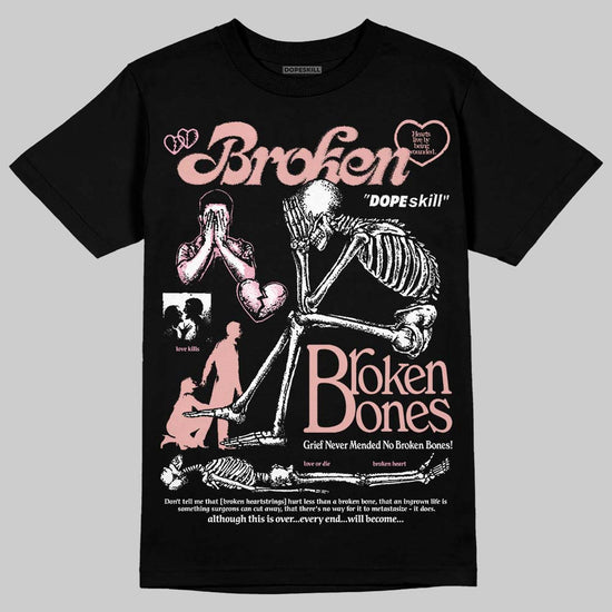 Jordan 1 Low OG “Rust Pink” DopeSkill T-Shirt Broken Bones Graphic Streetwear - black