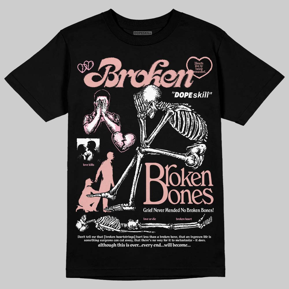 Jordan 1 Low OG “Rust Pink” DopeSkill T-Shirt Broken Bones Graphic Streetwear - black