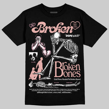 Jordan 1 Low OG “Rust Pink” DopeSkill T-Shirt Broken Bones Graphic Streetwear - black