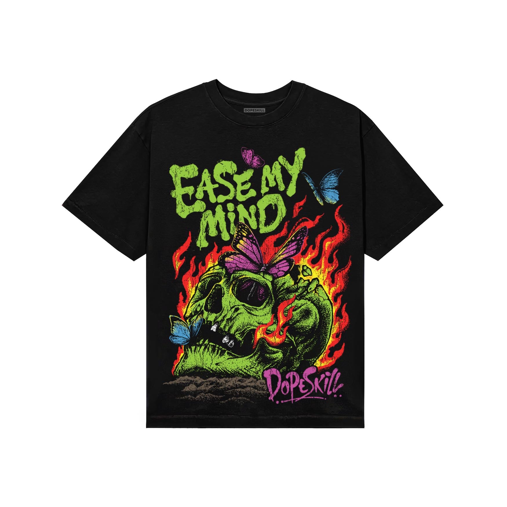 Neon Green Sneakers DopeSkill T-Shirt Ease My Mind Graphic Streetwear - Black