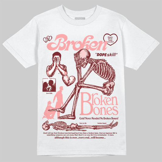 Jordan 3 Retro Valentine's Day Treat Yourself (2025) DopeSkill T-Shirt Broken Bones Graphic Streetwear - White