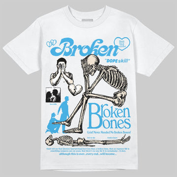 Jordan 1 High OG “UNC” Reimagined DopeSkill T-Shirt Broken Bones Graphic Streetwear - White