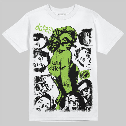 Neon Green Sneakers DopeSkill T-Shirt Built Different Graphic Streetwear - White