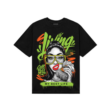 Neon Green Sneakers DopeSkill T-Shirt Living My Best Life Graphic Streetwear - Black