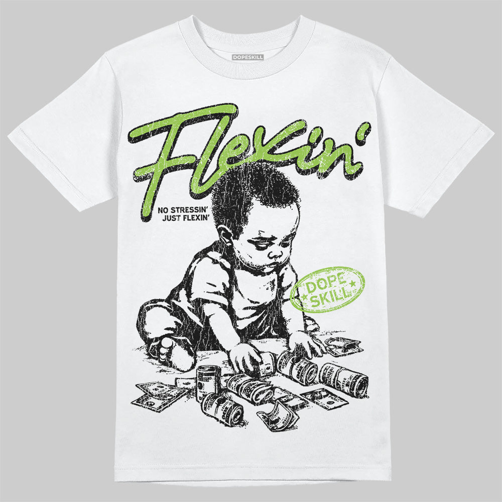 Neon Green Sneakers DopeSkill T-Shirt Flexin' Graphic Streetwear - White