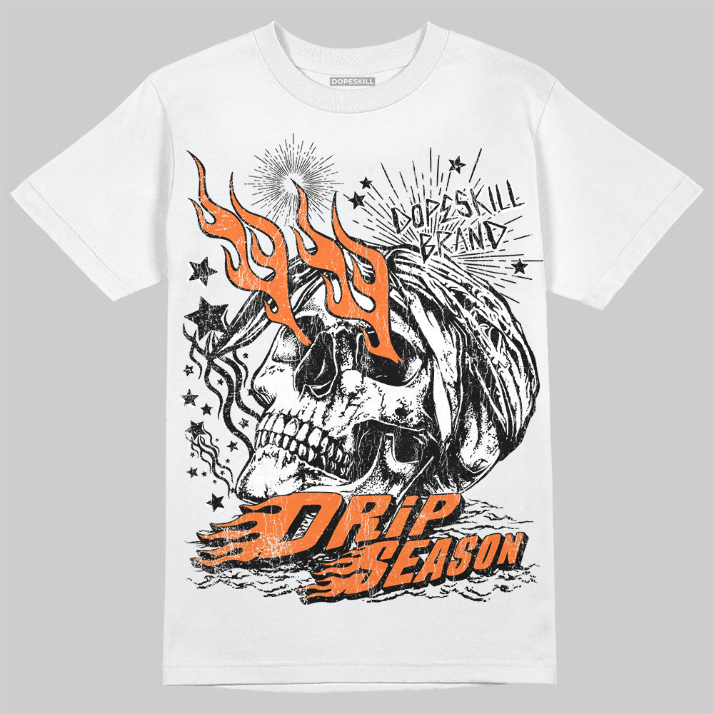 Orange, Black and White Sneakers DopeSkill T-Shirt Drip Season Graphic Streetwear - White