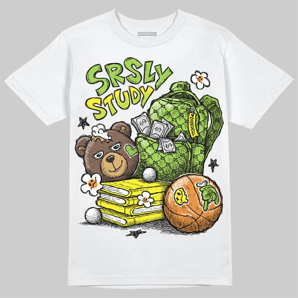 Neon Green Sneakers DopeSkill T-Shirt SRSLY Study Graphic Streetwear - White