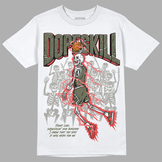 Dunk Mystic Red Cargo Khaki DopeSkill T-Shirt Thunder Dunk Graphic Streetwear - White 