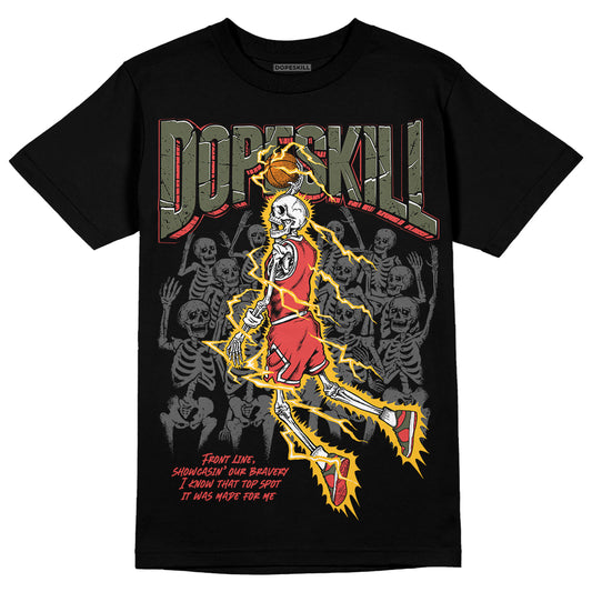 Dunk Mystic Red Cargo Khaki DopeSkill T-Shirt Thunder Dunk Graphic Streetwear - Black
