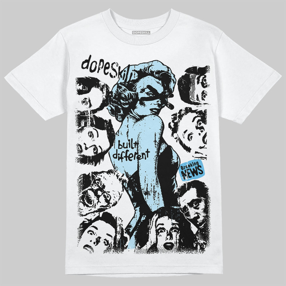 Jordan 11 Retro Legend Blue DopeSkill T-Shirt Built Different Graphic Streetwear - White