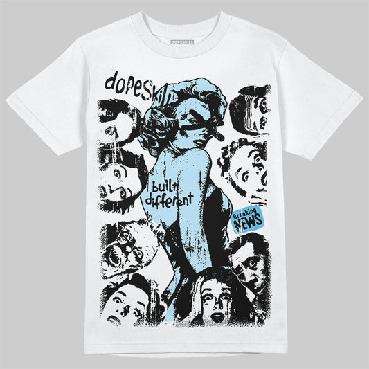 Jordan 11 Retro Legend Blue DopeSkill T-Shirt Built Different Graphic Streetwear - White