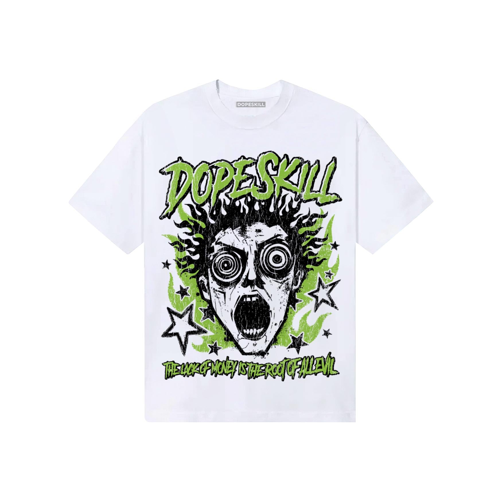 Neon Green Sneakers DopeSkill T-Shirt Root of Evil Graphic Streetwear - White