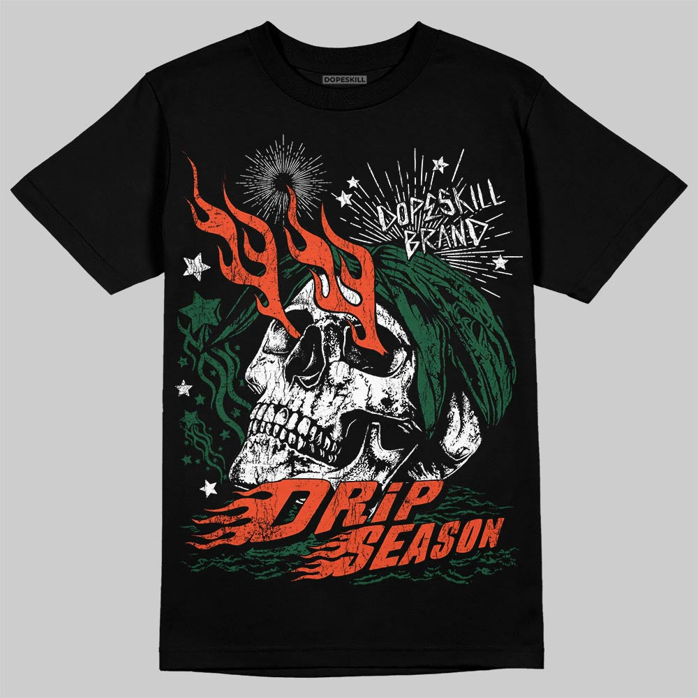 Dunk Low Team Dark Green Orange DopeSkill T-Shirt Drip Season Graphic Streetwear - Black