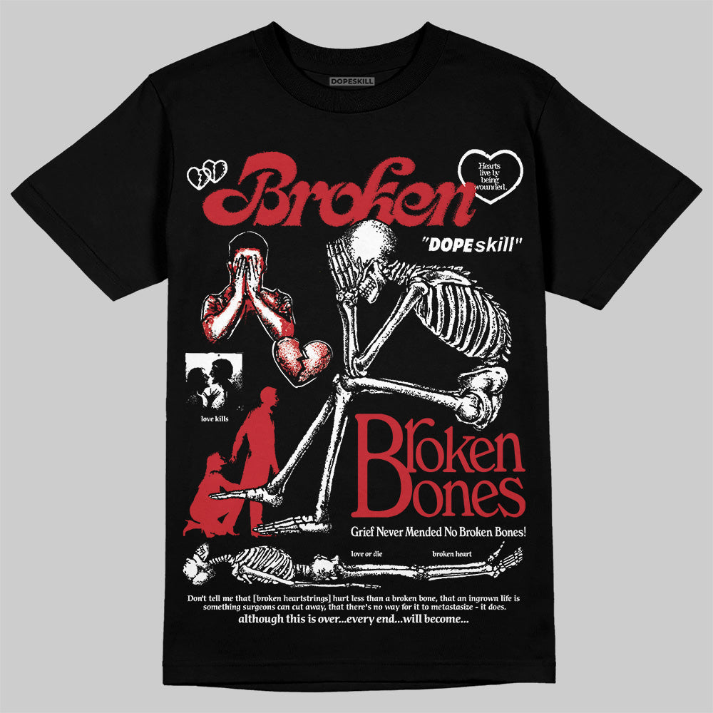 Jordan 11 Retro Low Bred (2025) DopeSkill T-Shirt Broken Bones Graphic Streetwear - black