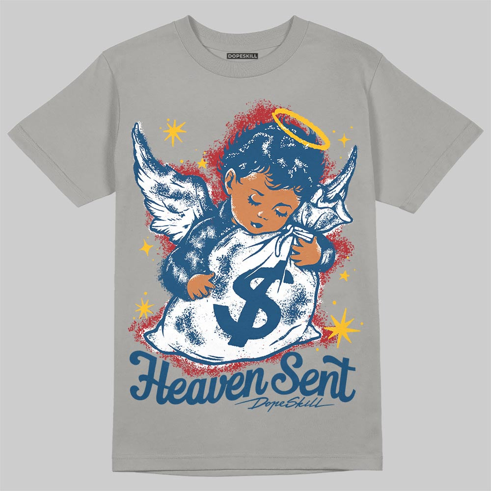 Jordan 12 Retro French Blue (2025) DopeSkill T-Shirt Heaven Sent Graphic Streetwear - Gravel