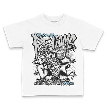 Jordan 4 Retro GS “Blue Chill” DopeSkill Toddler Kids T-shirt Distorted Realms Graphic Streetwear - White