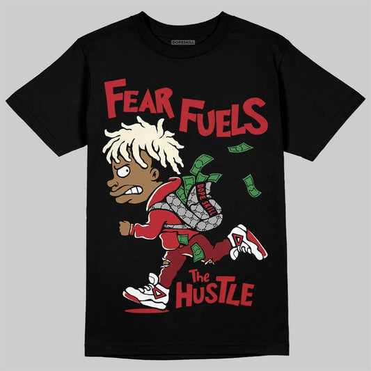 Air Foamposite One Cough Drop (2025) DopeSkill T-Shirt Fear Fuels The Hustle Graphic Streetwear - Black