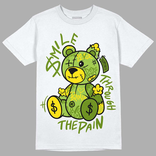 Dunk Low Chlorophyll DopeSkill T-Shirt Smile Through The Pain Graphic Streetwear - White