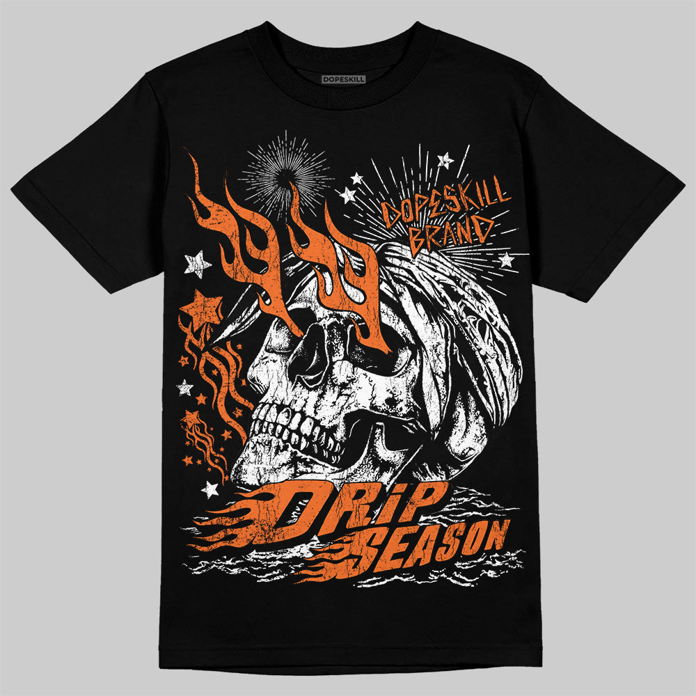 Orange, Black and White Sneakers DopeSkill T-Shirt Drip Season Graphic Streetwear - Black