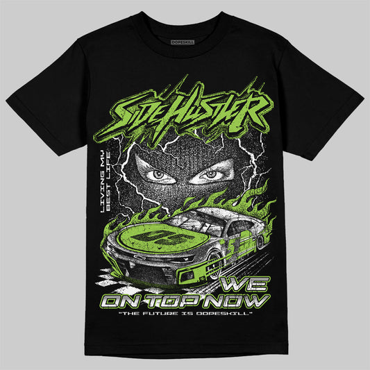 Neon Green Sneakers DopeSkill T-Shirt New Side Hustler Graphic Streetwear - Black