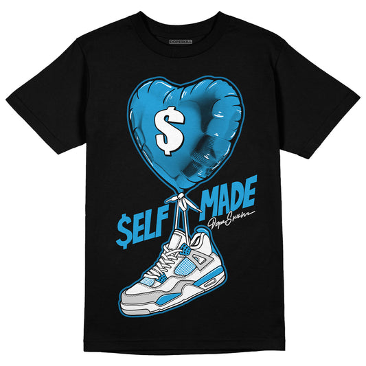 Jordan 4 Retro Military Blue DopeSkill T-Shirt Self Made Graphic Streetwear - Black