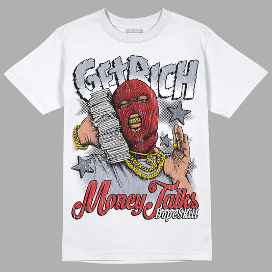 Jordan 4 “Bred Reimagined” DopeSkill T-Shirt Get Rich  Graphic Streetwear - White