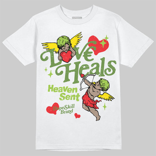 SB Dunk Low Chlorophyll DopeSkill T-Shirt New Love Heals Graphic Streetwear - White