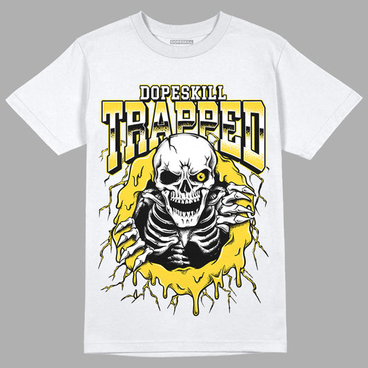 Jordan 4 Tour Yellow Thunder DopeSkill T-Shirt Trapped Halloween Graphic Streetwear - White