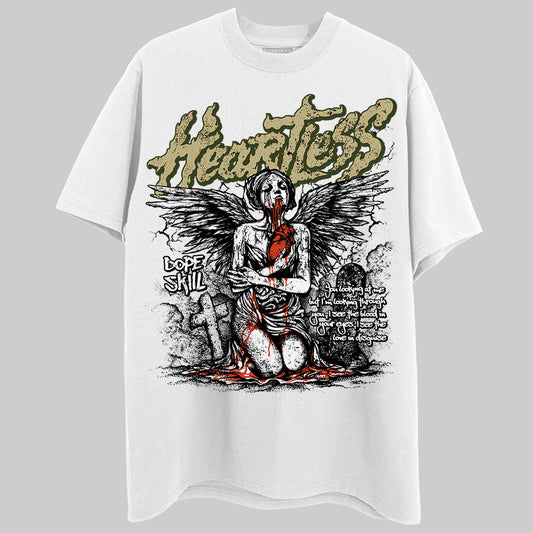 Olive Sneakers DopeSkill T-Shirt Heartless Graphic Streetwear - White