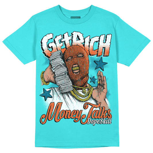 Dunk Low “Miami Dolphins” DopeSkill Tahiti Blue T-shirt Get Rich Graphic Streetwear