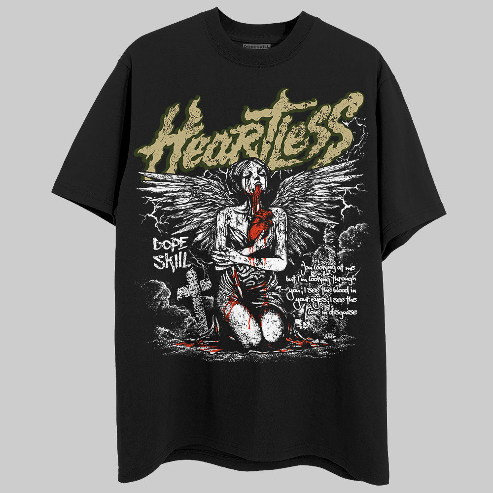 Olive Sneakers DopeSkill T-Shirt Heartless Graphic Streetwear - black