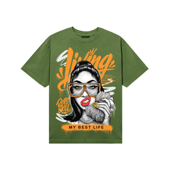 Olive Sneakers DopeSkill T-Shirt Living My Best Life Graphic Streetwear - military green
