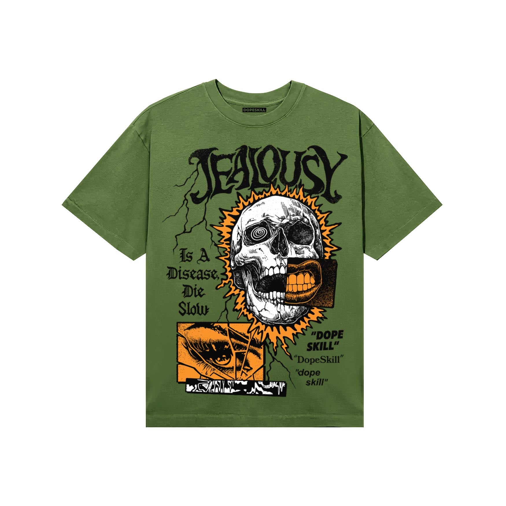 Olive Sneakers DopeSkill T-Shirt Jealousy Graphic Streetwear - Military Green