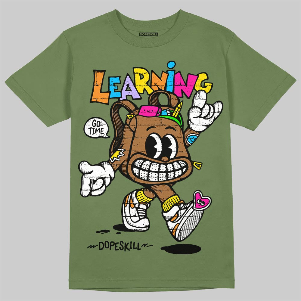 Olive Sneakers DopeSkill T-Shirt Learning Graphic Streetwear - Military Green