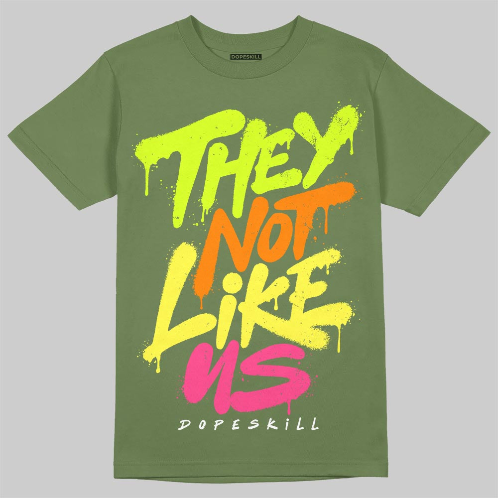 Olive Sneakers DopeSkill T-Shirt They Not Like Us Graphic Streetwear - Military Green