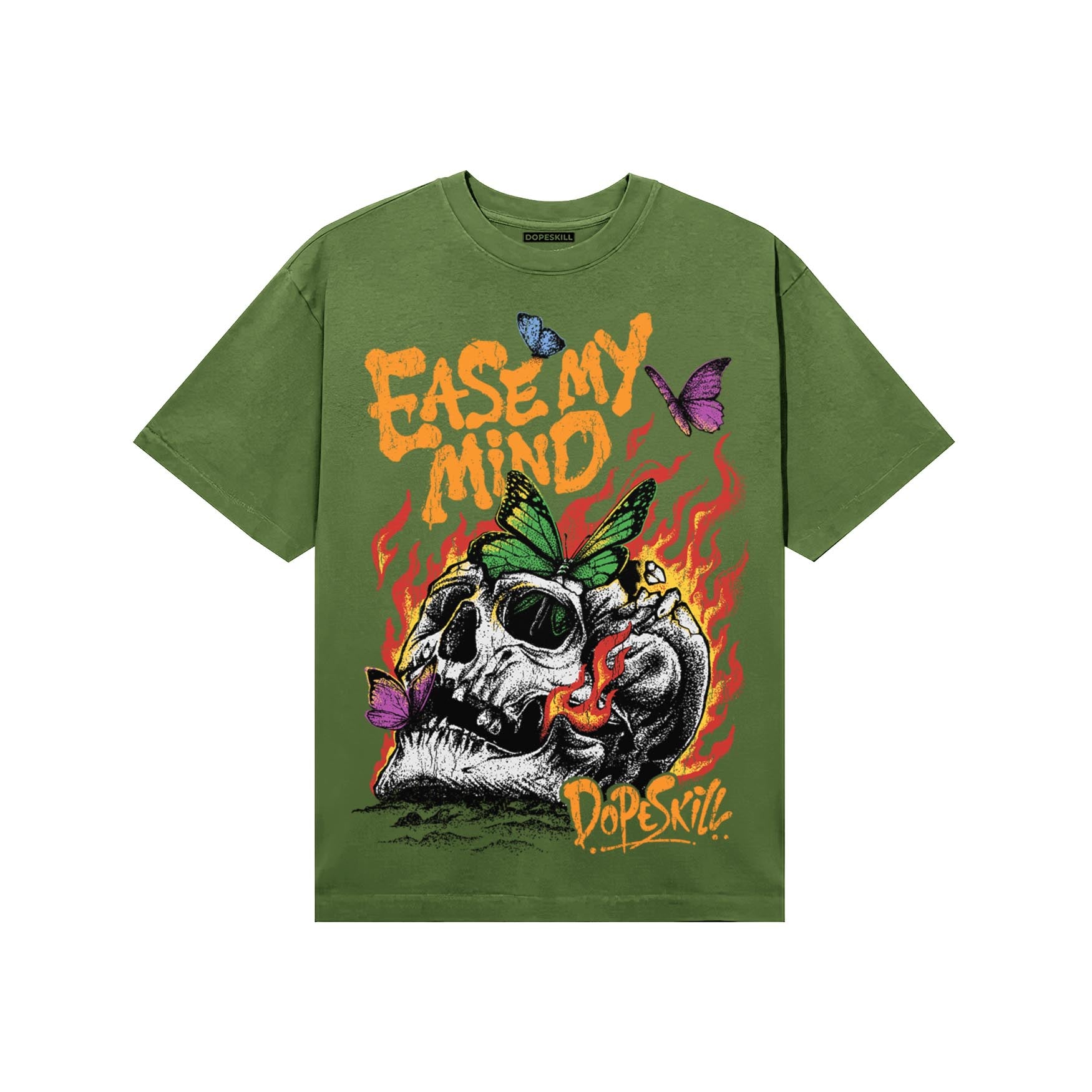 Olive Sneakers DopeSkill T-Shirt Ease My Mind Graphic Streetwear - Military Green