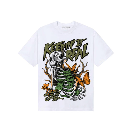 Olive Sneakers DopeSkill T-Shirt Keepin' It Real Graphic Streetwear - White