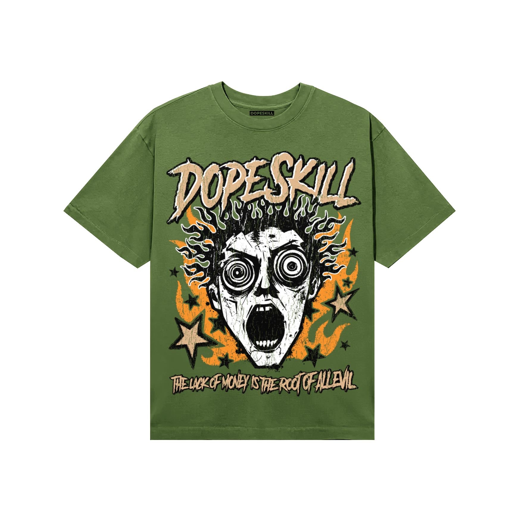 Olive Sneakers DopeSkill T-Shirt Root of Evil Graphic Streetwear - Military green